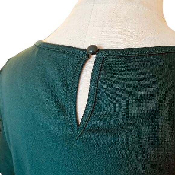 Shein Scallop Hem & Sleeve Dress Women’s Size S Teal Green Short Sleeve Casual S - Picture 7 of 11